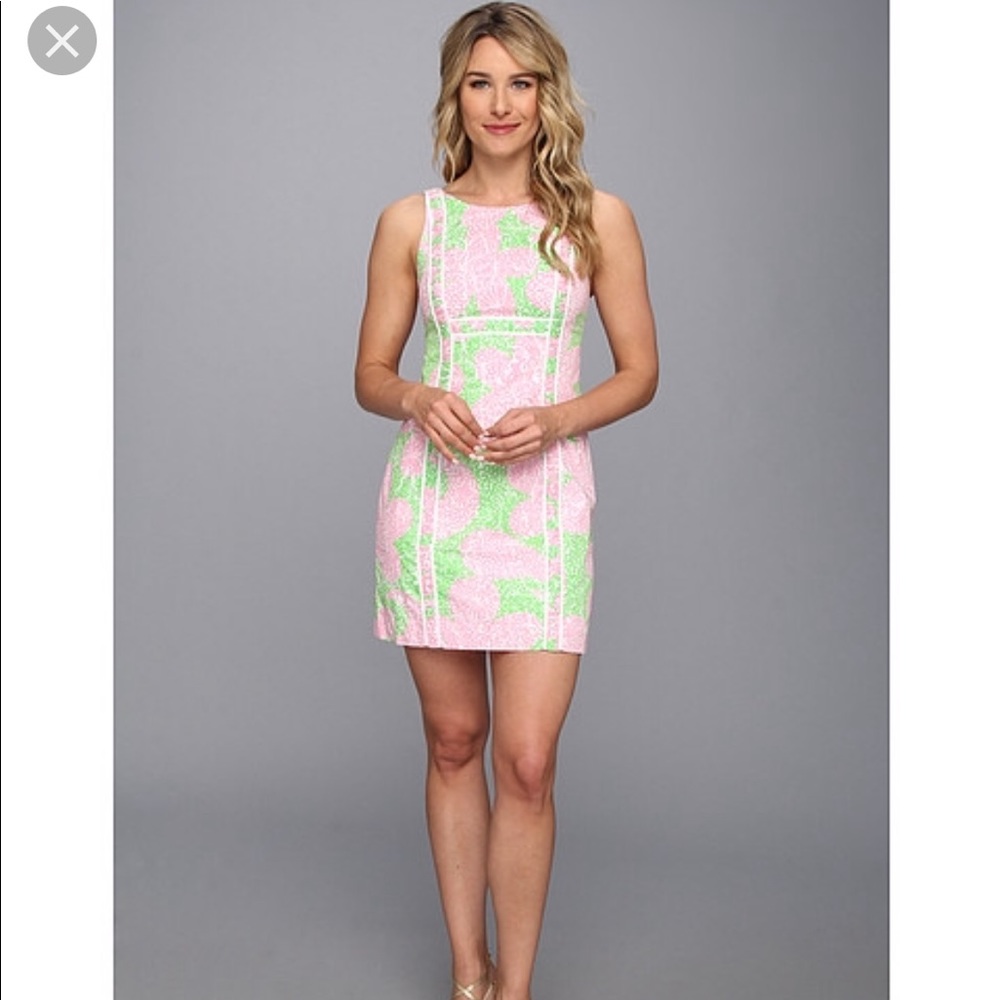 Lilly Pulitzer lime green and pink dress